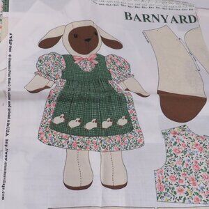 SEWING PROJECT White Sheep Brown Face Doll with Green & Pink Dress